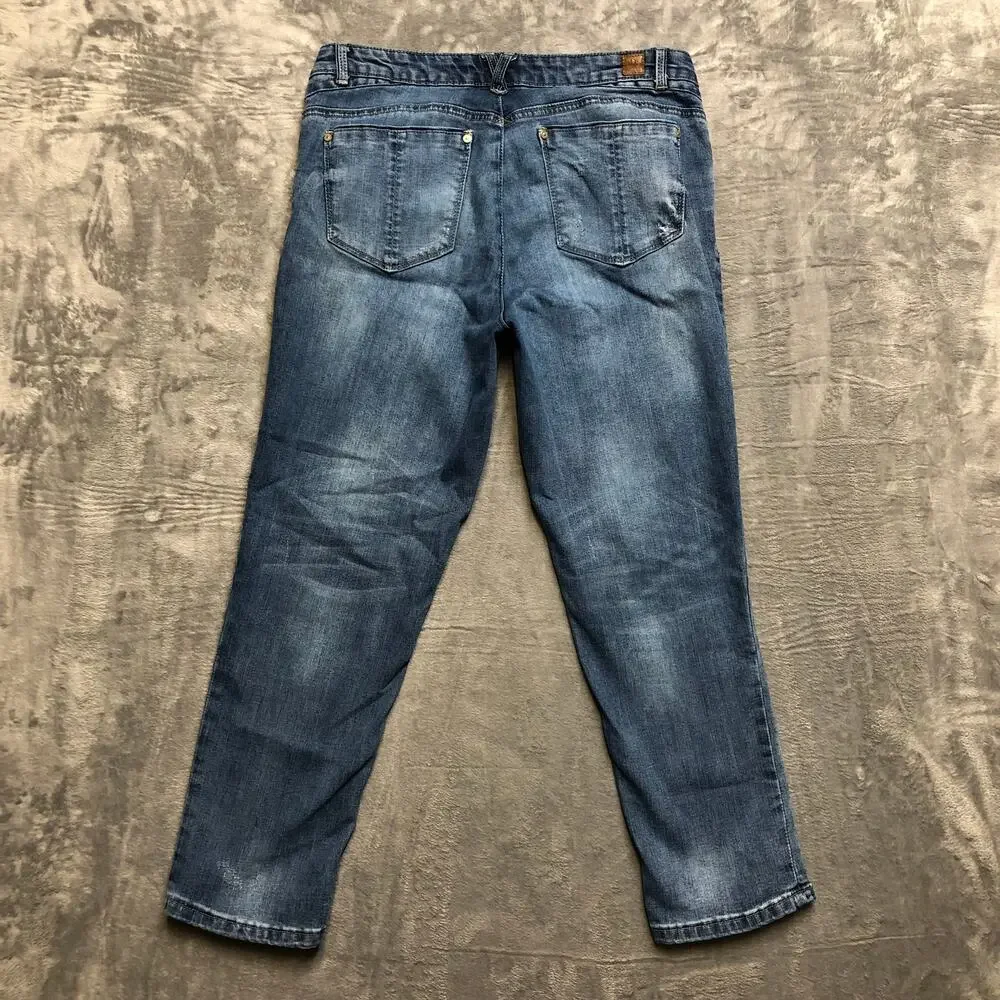 Vintage Democracy Distressed Skinny‎ Jeans Women's Size 10 Light Blue Denim